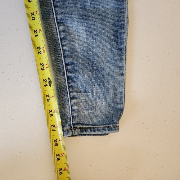 American Eagle Jeans Jegging Crop Super Stretch Low Rise Light Wash Size 2 Long - Picture 10 of 11